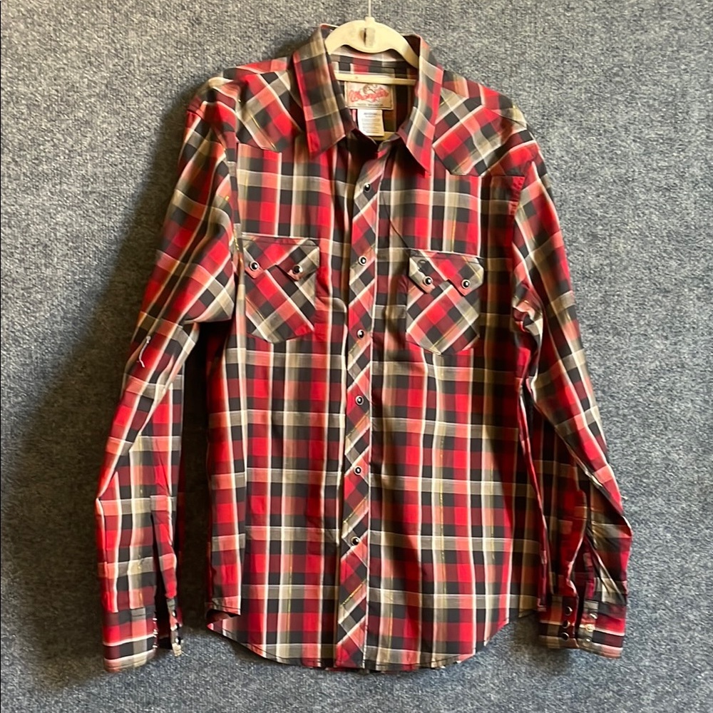 Wrangler Red and Black Plaid Casual Shirt SZ XL
